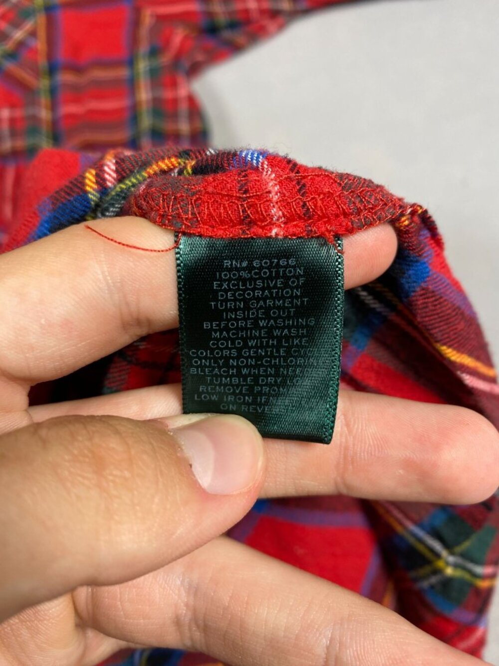 Lauren Ralph Lauren Womens L Red Plaid Button-Down Sleep Shirt Flannel Night Gow - Picture 4 of 6